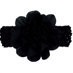 Chiffon Flower Knit Headband for Baby Girls