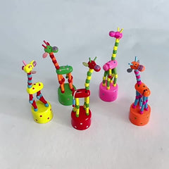 Kids Intelligence Dancing Stand Giraffe Wooden Toy