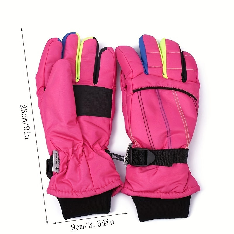 Kids Skiing Gloves Windproof Waterproof Warm Outdoor Sports Gloves