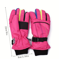 Kids Skiing Gloves Windproof Waterproof Warm Outdoor Sports Gloves