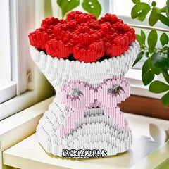 5000pcs Rose Couple Puzzle Building Blocks for Teens and Adults DIY Craft Kit