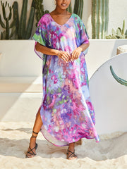 Tie Dye Bat Sleeve Cover Up Dress