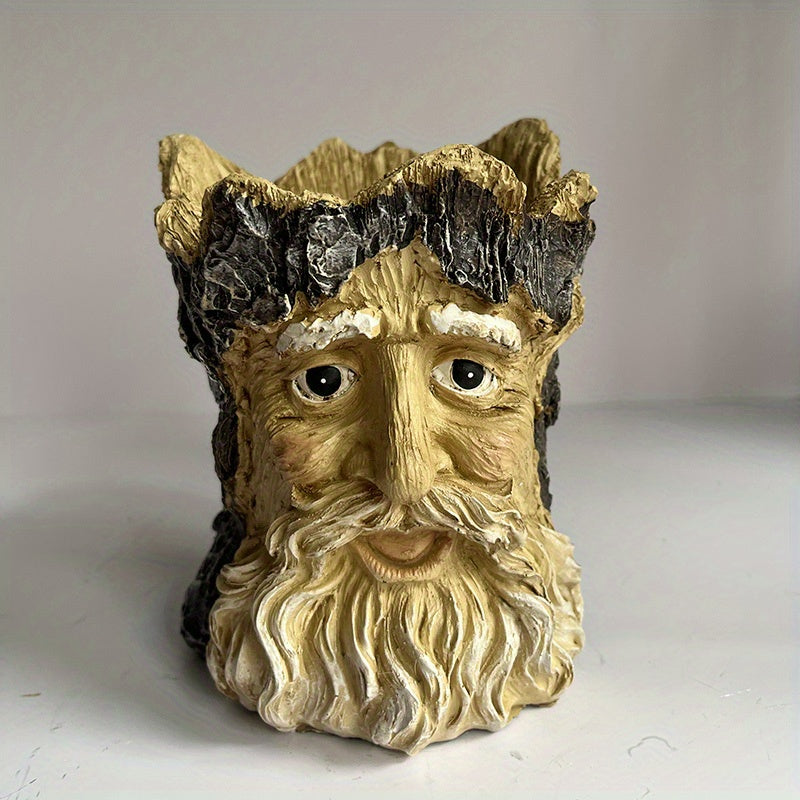 Funny Face Head Planter Resin Succulent Pot Indoor Outdoor