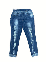 Women's Plus Washed Ripped High Rise Skinny Jeans