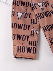Boys Western Cowboy Print Shirts Long Sleeve Button Down Tops