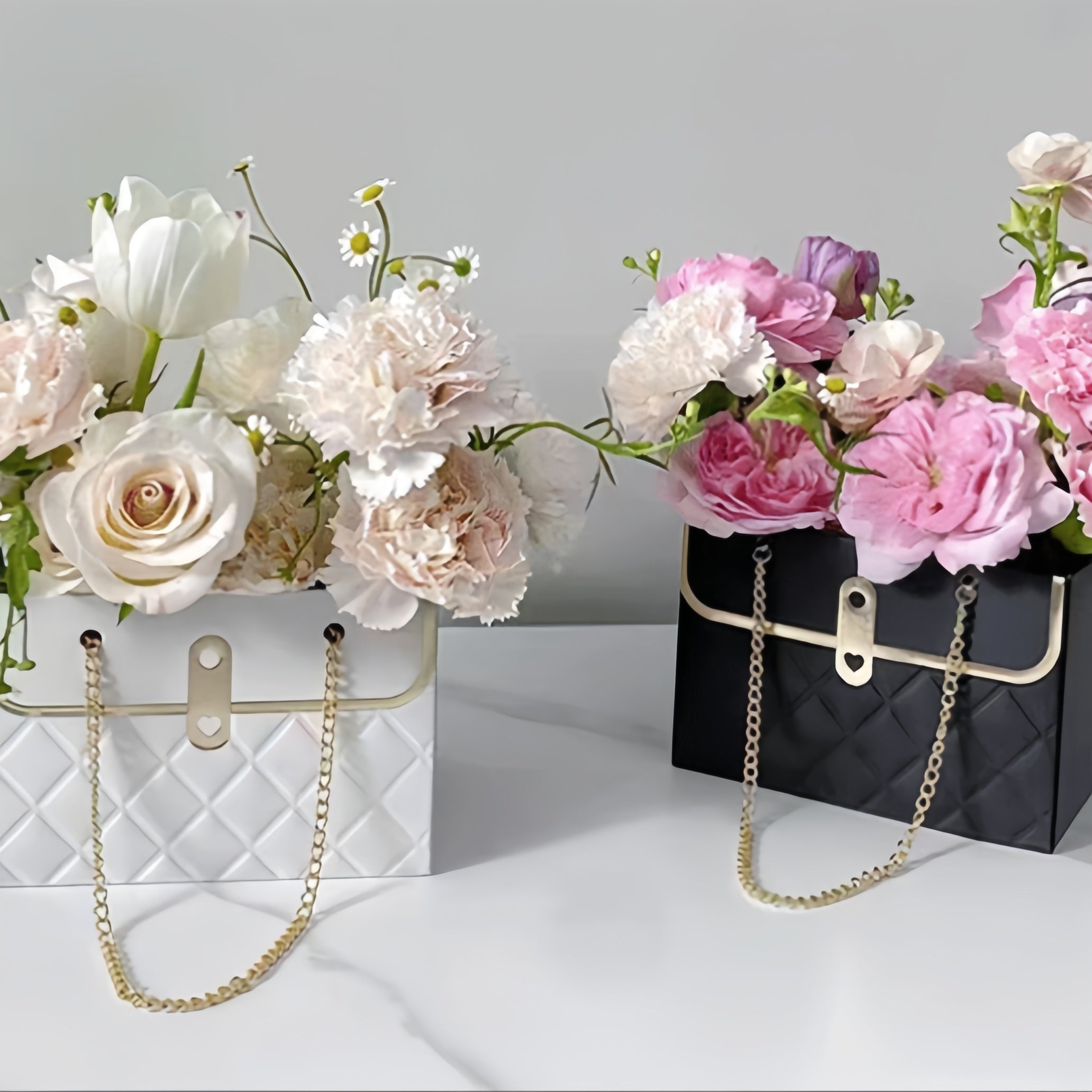 2pcs Rectangular Floral Packaging Box for Weddings and Parties