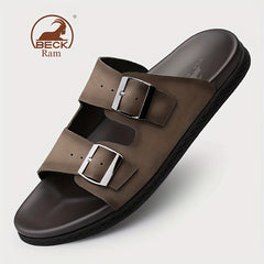 Men's Buckle Strap Slip On Slide Sandals Outdoor Slippers