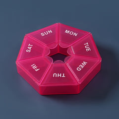 Rainbow Pill Box 7 Compartment Thickened Pill Organizer for Travel