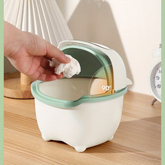 Mini Cartoon Desktop Trash Can Flip Top Storage Trash Can