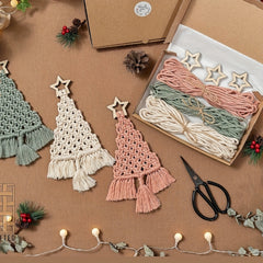 3pcs Christmas Tree Decoration Set DIY Woven Tree Set Holiday Gift