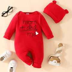 Baby DAD MOM ME Letter Print Romper Creeper