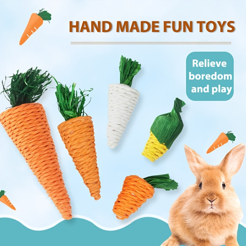 Braided Carrot Chew Toy for Hamsters and Rabbits