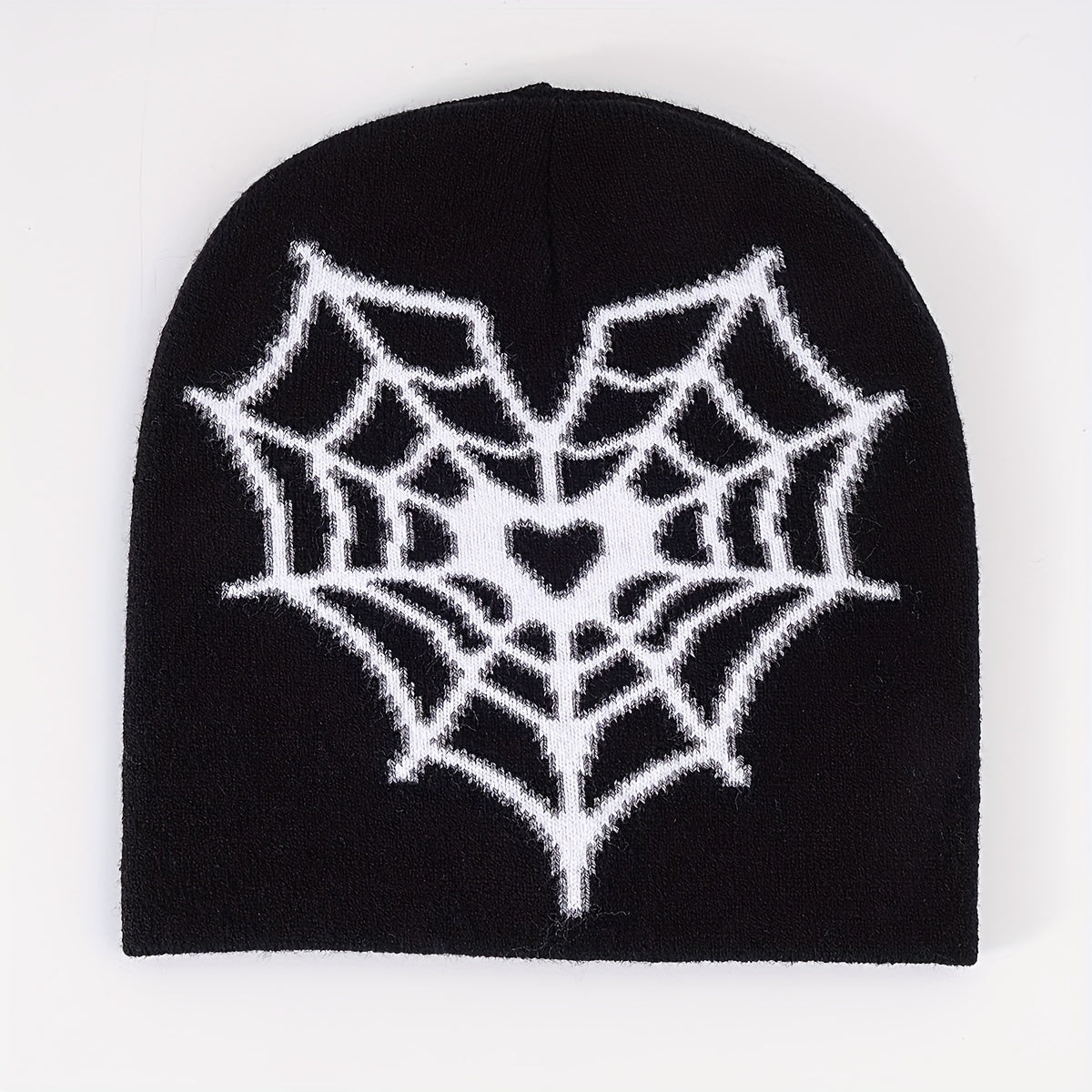 Heart Spider Web Jacquard Beanie Hip Hop Candy Skull Cap