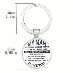 Vintage I Love You Keychain for Boys