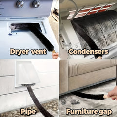 2pcs Dryer Vent Cleaner Kit Lint Remover Brush Flexible Refrigerator Coil Brush