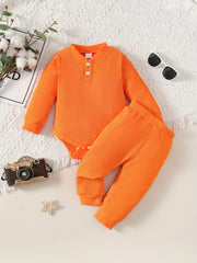 Infant Baby 2pcs Suit Long Sleeve Romper Pants Boys Girls Fall Winter Outfit