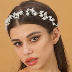 Crystal Faux Pearl Headband Tiara For Women