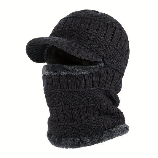 Winter Knitted Balaclava Beanie Hat Warm Ski Mask Windproof Hood Fleece Headwear