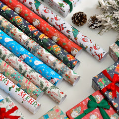 8pcs Christmas Gift Wrapping Paper Santa Claus Christmas Tree Cartoon