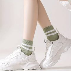 9 Pairs Striped Short Socks Soft & Lightweight Women's Stockings