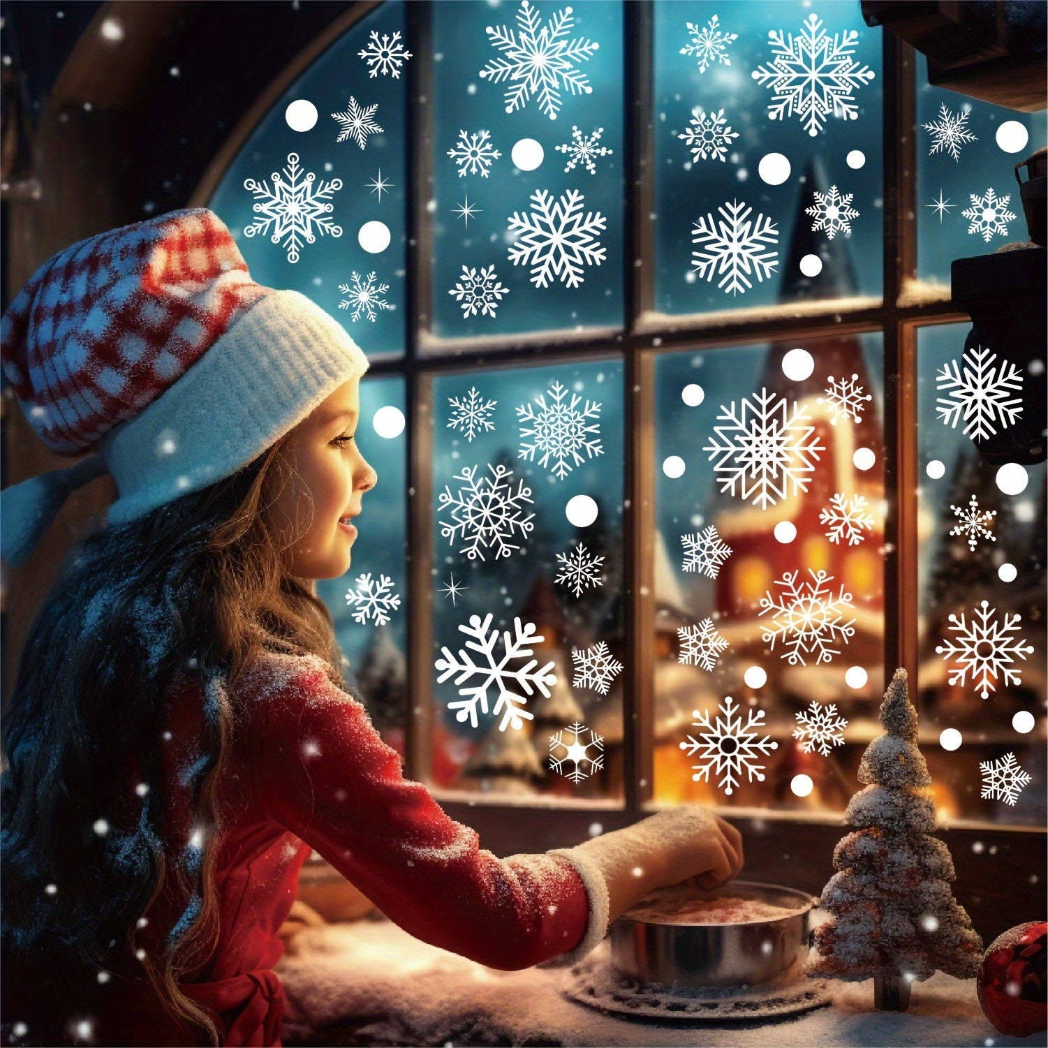 Snowflake Window Stickers Christmas Decoration Winter Static Glass