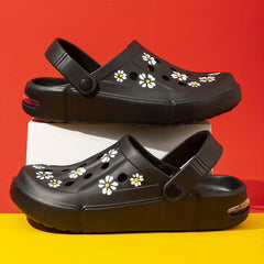 Women's Flower Pattern Summer Clogs Hole Slippers