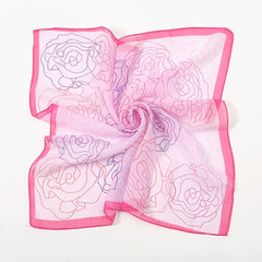 Chiffon Floral Print Scarf Silk Bandana Shawl Neckerchief Head Wrap