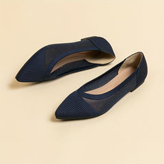 Women's Knit Ballet Flats Pointed Toe Slip On Shoes Breathable Daily Wear