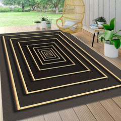 Waterproof Geometric Rug: Non Slip Indoor Outdoor Lightweight & Machine Washable