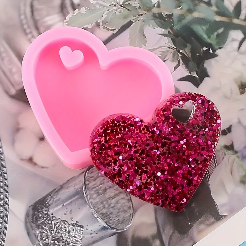 Heart Shape Silicone Mold DIY Keychain Pendant Jewelry Epoxy Resin Mould
