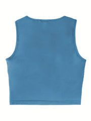 Y2K Butterfly Print Crop Tank Top Sleeveless Summer Shirt