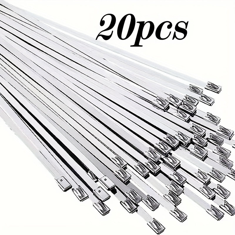 50pcs 29.97cm 304 SS Cable Ties Heavy Duty Self-Locking for Machinery Vehicles