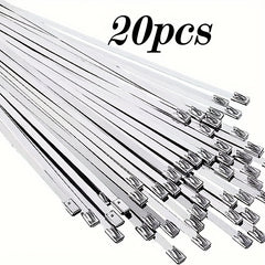 50pcs 29.97cm 304 SS Cable Ties Heavy Duty Self-Locking for Machinery Vehicles