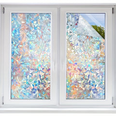 Decorative Window Film Privacy Stained Glass Effect Non Adhesive No Glue