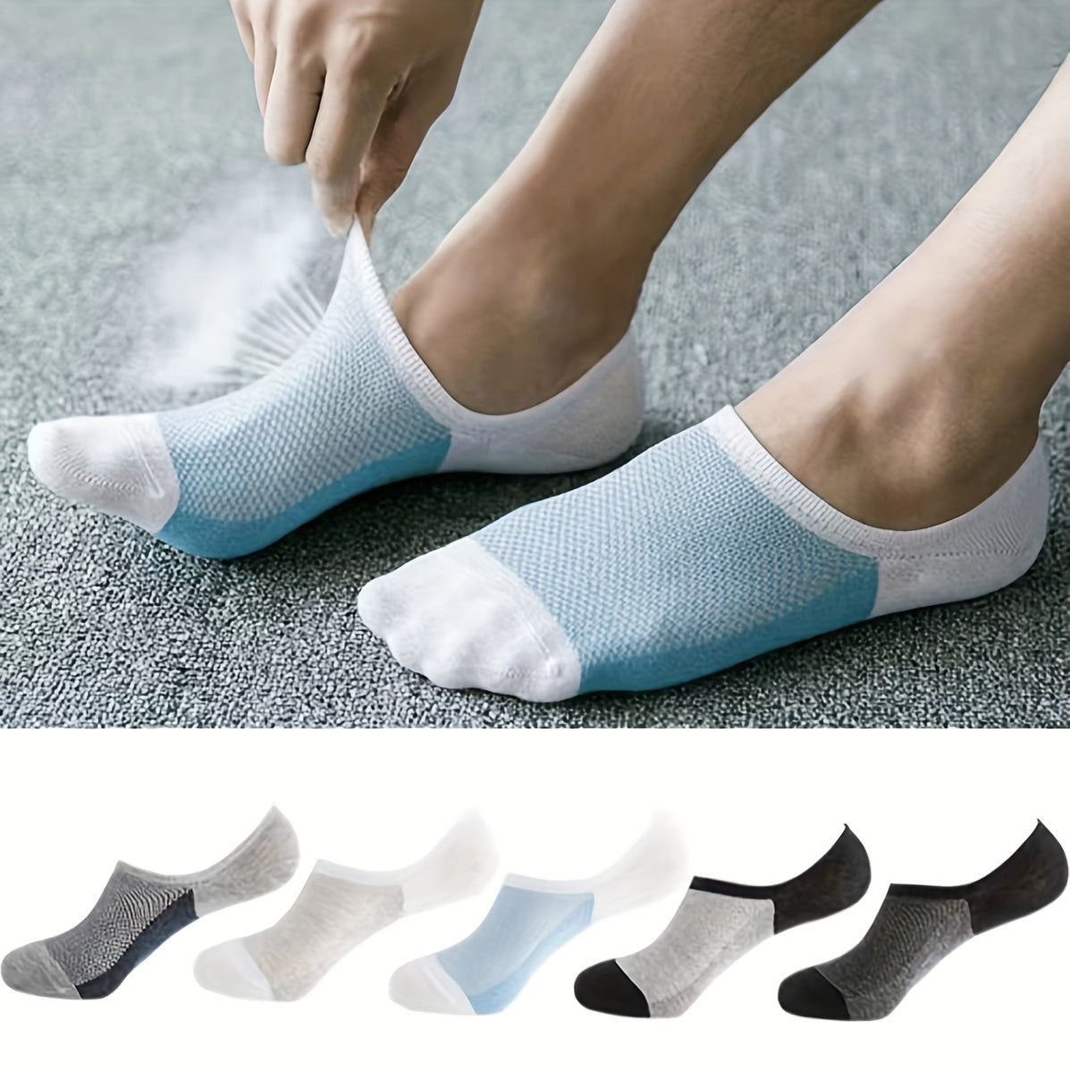 5 Pairs Men's No Show Summer Socks