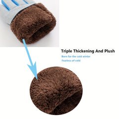 Thickened Sports Gloves Windproof Reflective Cycling Skiing Winter Warm Gloves