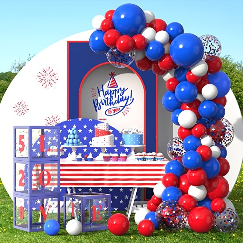 160pcs Red And Blue Balloon Garland Arch Set