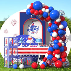160pcs Red And Blue Balloon Garland Arch Set