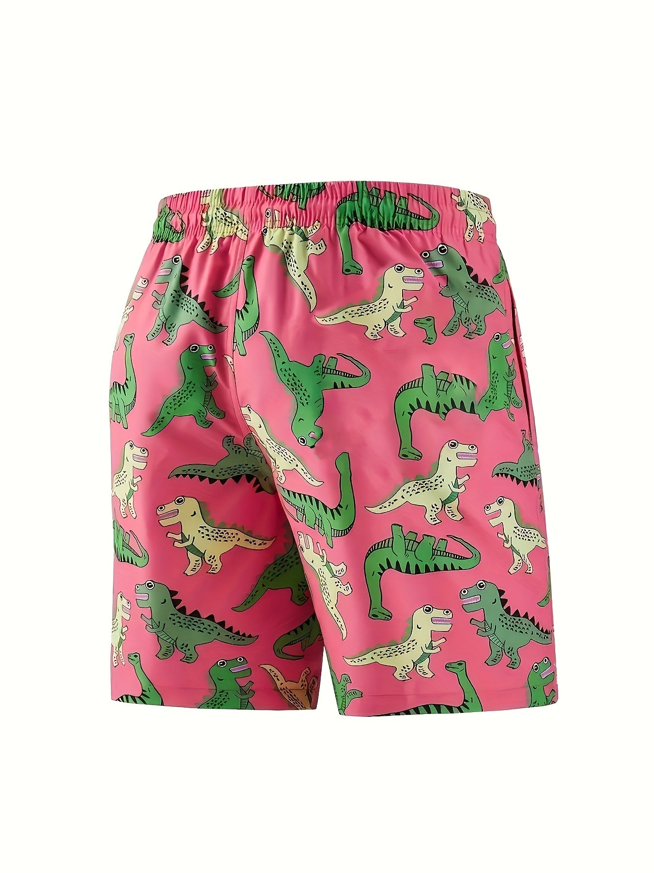 Dinosaur Print Men's Drawstring Shorts Swim Trunks Swimwear