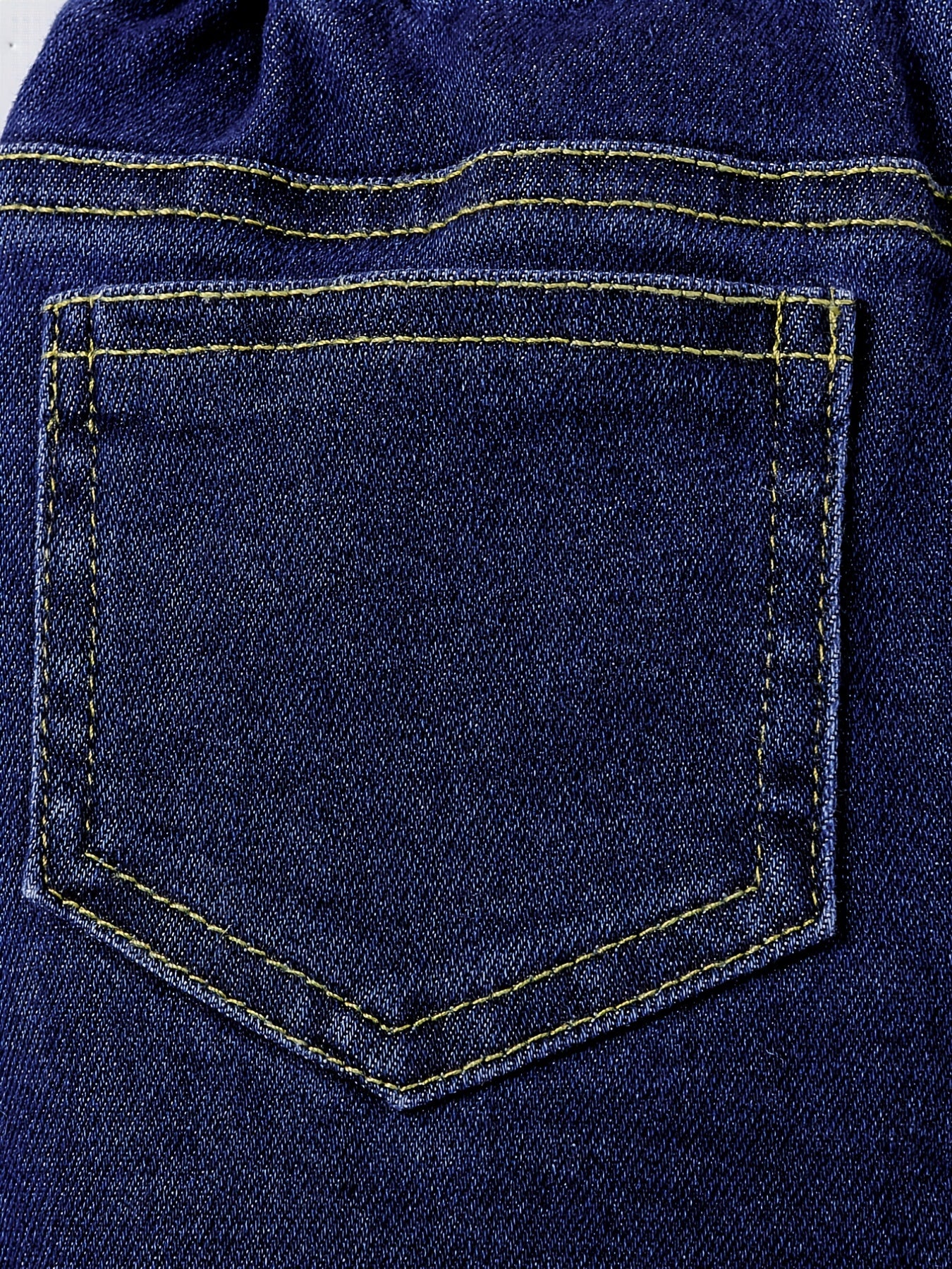 Girls Winter Flared Denim Jeans with Flower and Elastic Waist