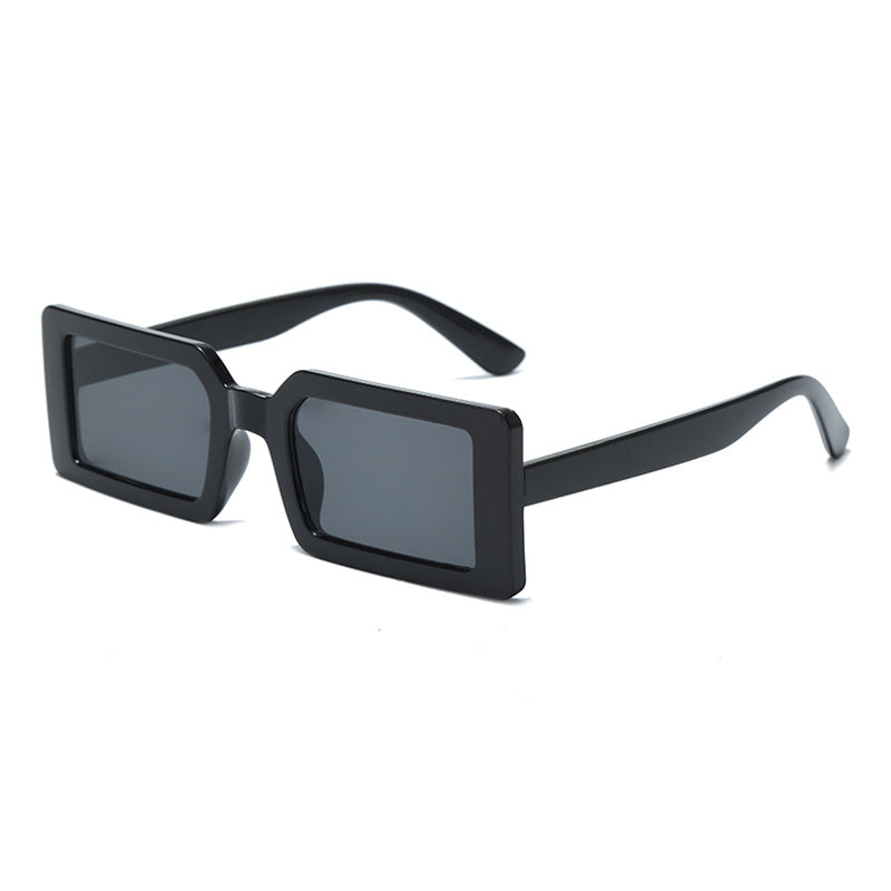 Square Small Thick Frame Sunglasses Solid Outdoor Sunshade Glasses