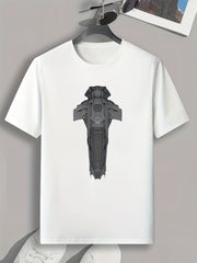 Boat Print Men's Graphic T shirt Casual Comfy Tees For Summer
