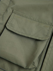 Men's Zipper Pockets Cargo Vest - Casual Stand Collar Outwear