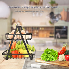 Double Layer Storage Basket for Kitchen, Living Room