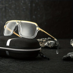 Men's Metal Frame Sunglasses Casual Mixed Decorative Eyewear