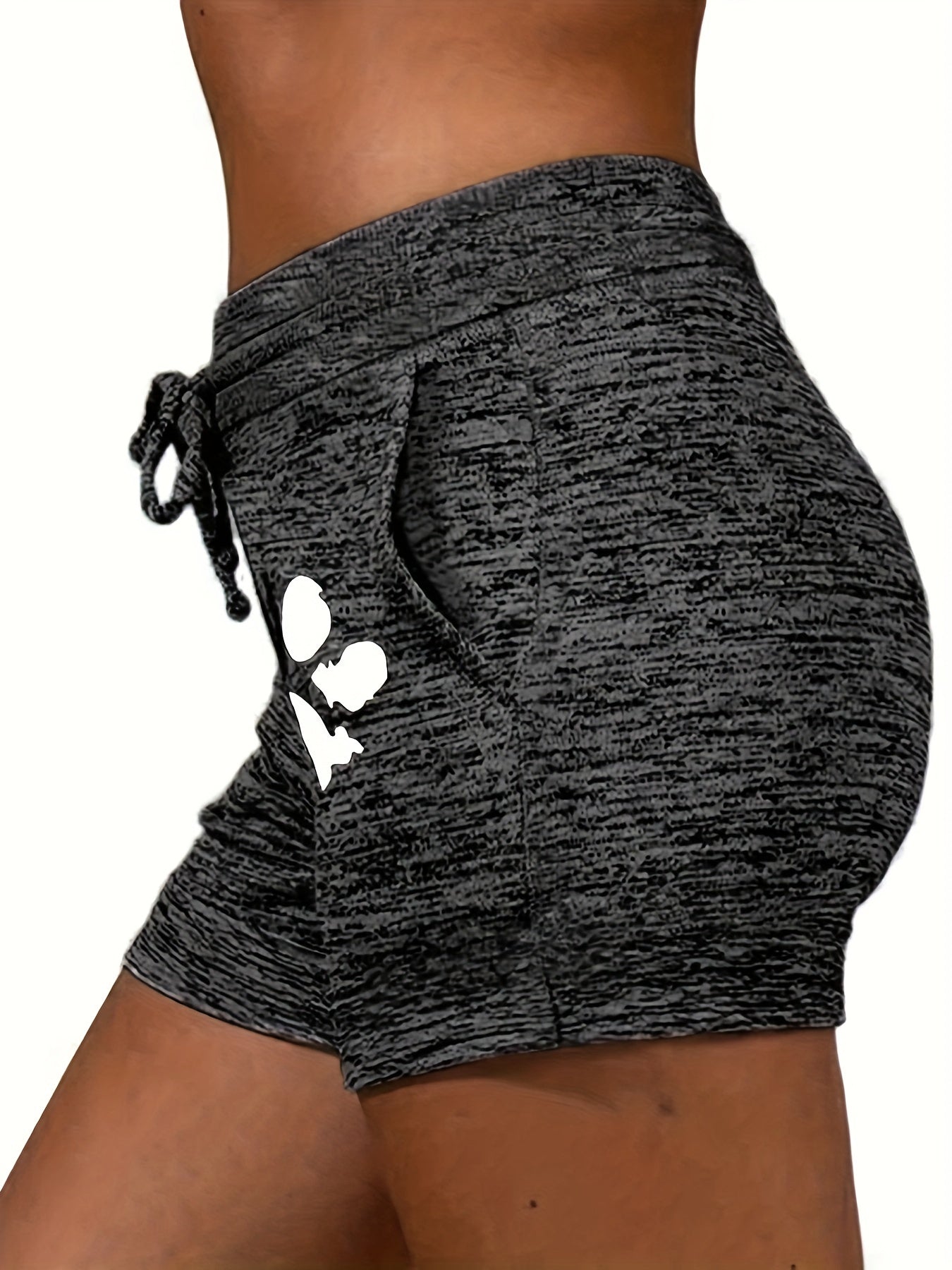 Graphic Print Drawstring Shorts Women's Clothing