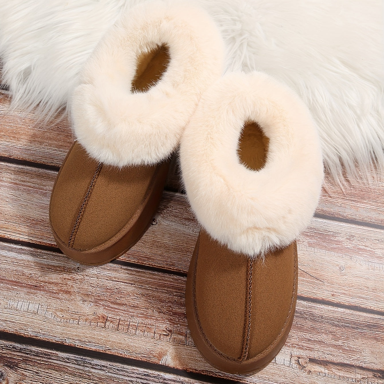 Fur Fleece Lined Thermal Plush Fall Snow Boots Winter Keep Warm