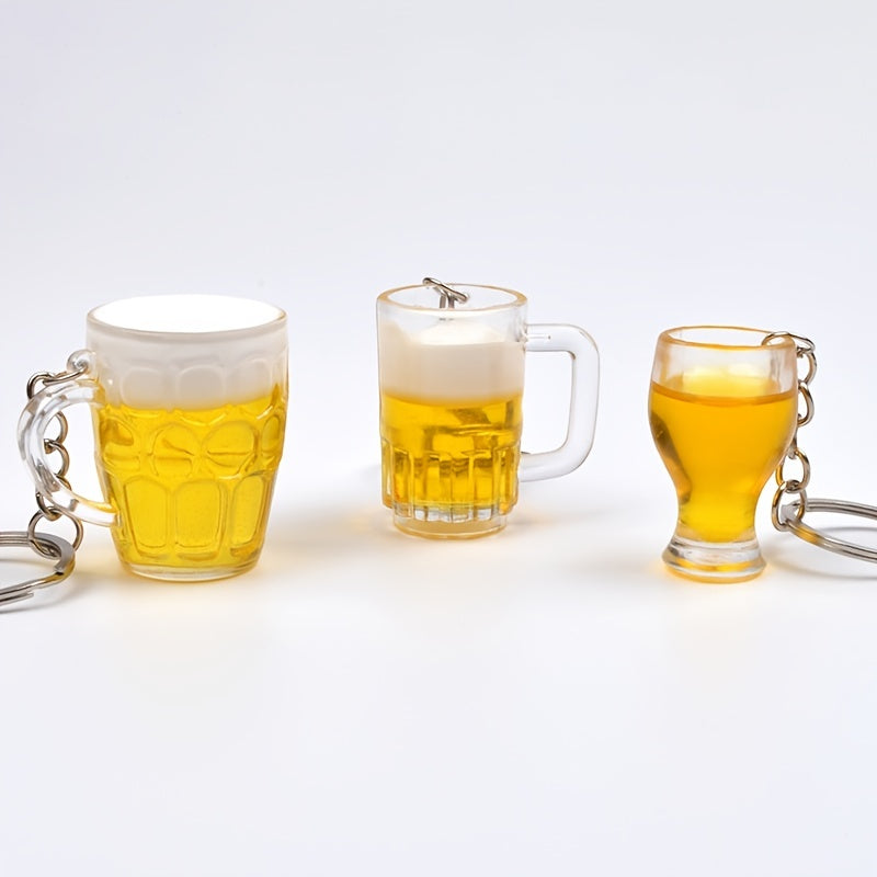 Beer Cups Key Chain Food Handicraft Keychain Jewelry Gift 1PS