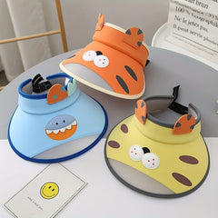Boys Cartoon Animal Top Visor Hat UV Protective Breathable Cap