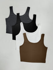 4 Pack Y2K Crop Tank Tops Sleeveless Summer Women's Clothing